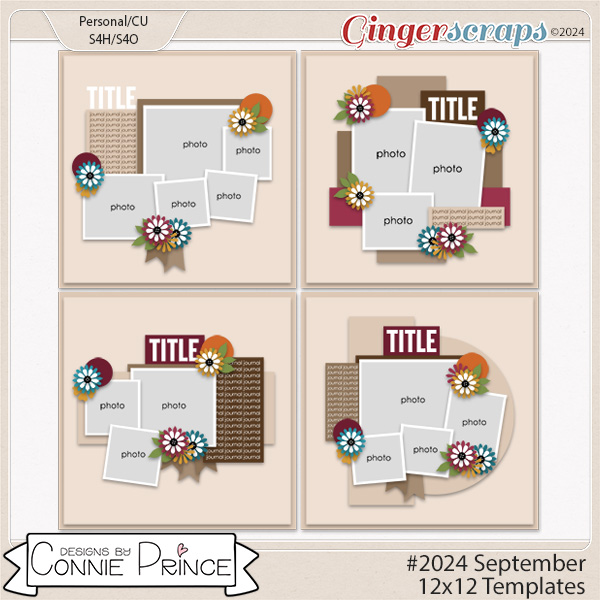 #2024 September -  12x12 Templates (CU Ok) by Connie Prince