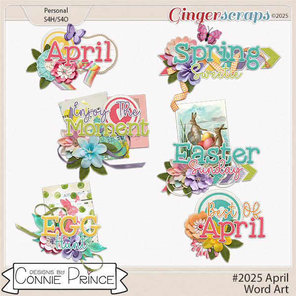 #2025 April - Word Art Pack by Connie Prince