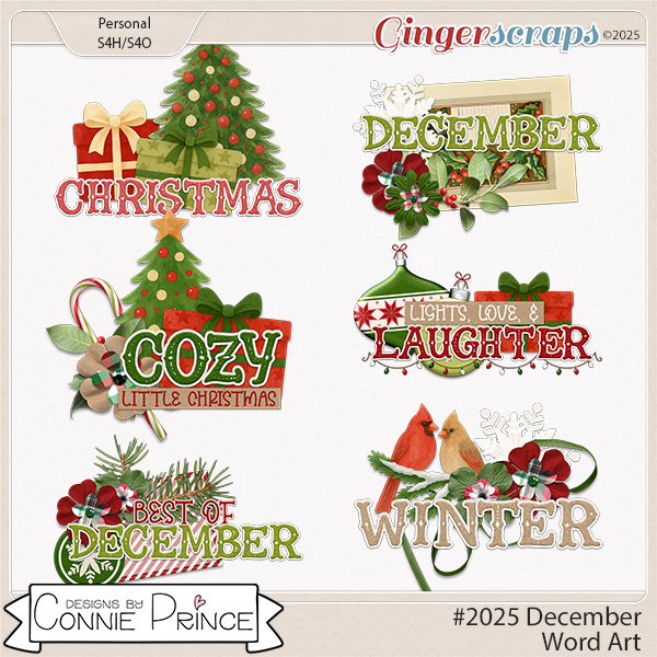 #2025 December - Word Art Pack by Connie Prince