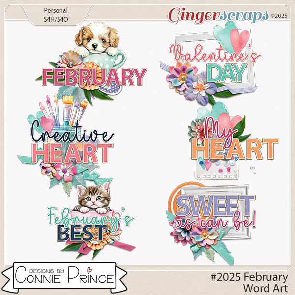 #2025 February - Word Art Pack by Connie Prince