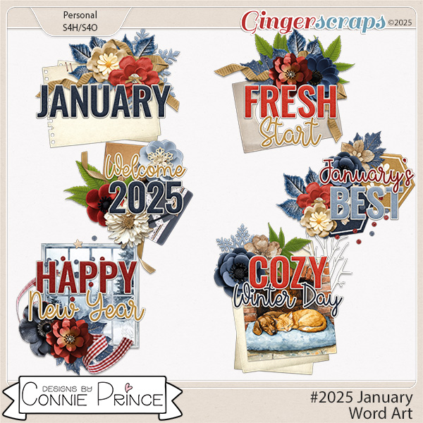 #2025 January - Word Art Pack by Connie Prince