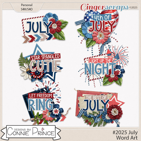 #2025 July - Word Art Pack by Connie Prince