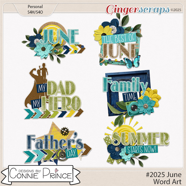 #2025 June - Word Art Pack by Connie Prince