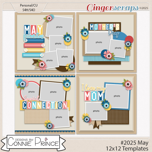 #2025 May -  12x12 Templates (CU Ok) by Connie Prince