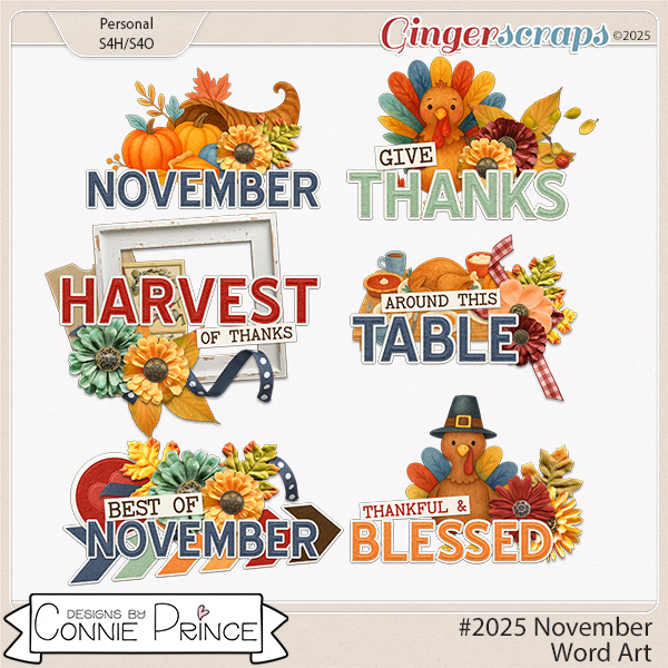#2025 November - Word Art Pack by Connie Prince