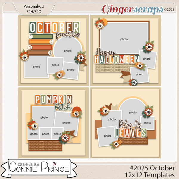 #2025 October -  12x12 Templates (CU Ok) by Connie Prince