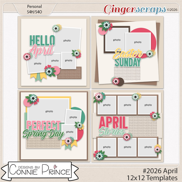 #2026 April -  12x12 Templates (CU Ok) by Connie Prince
