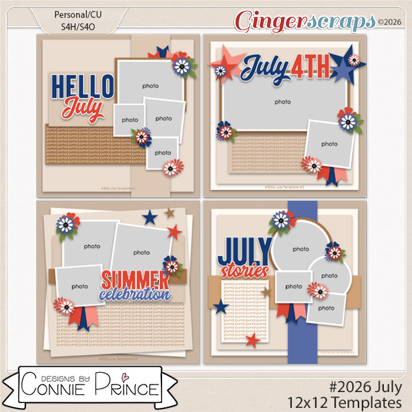 #2026 July -  12x12 Templates (CU Ok) by Connie Prince