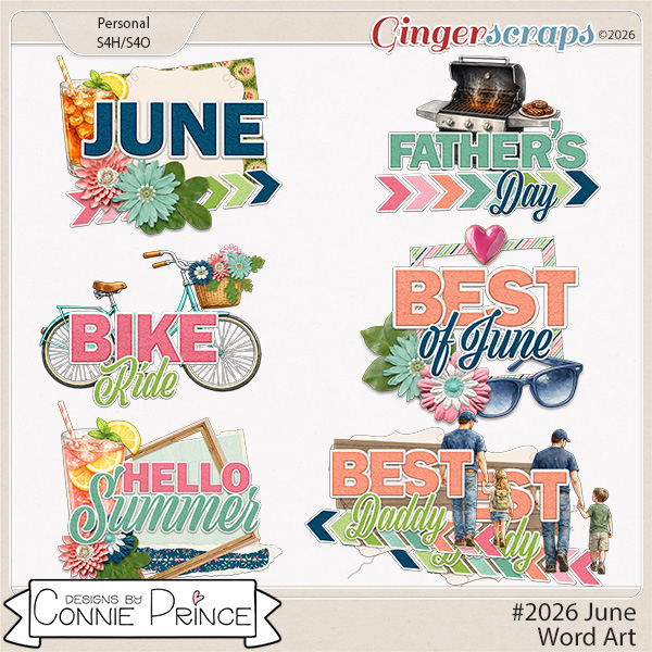 #2026 June - Word Art Pack by Connie Prince