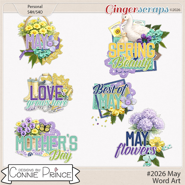 #2026 May - Word Art Pack by Connie Prince