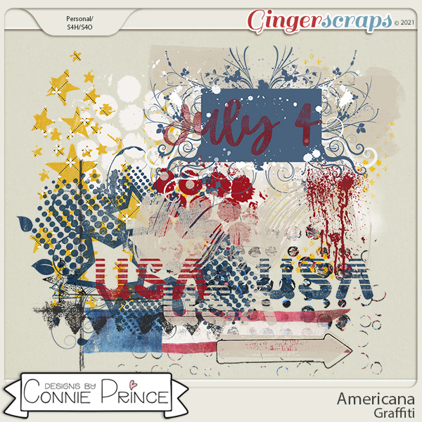 Americana  - Graffiti by Connie Prince