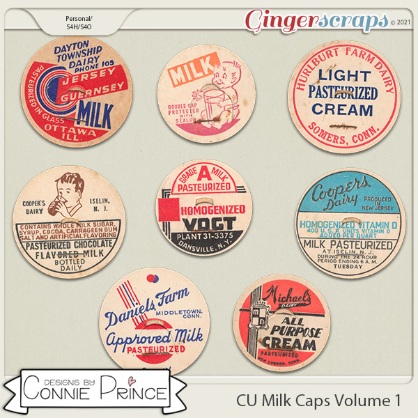 Commercial Use Milk Caps Volume 1 by Connie Prince