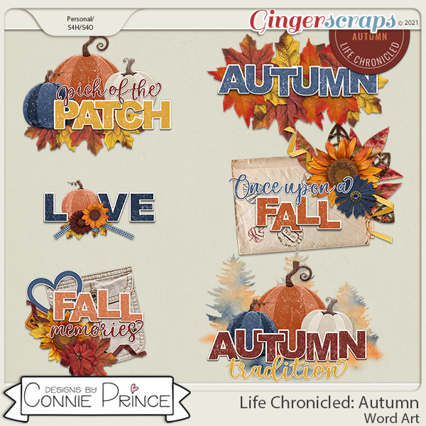 Life Chronicled: Autumn - Word Art Pack by Connie Prince