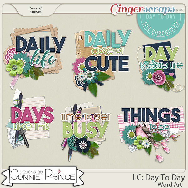 Life Chronicled: Day To Day - Word Art Pack by Connie Prince