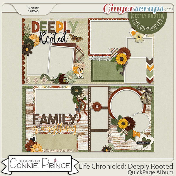 Life Chronicled: Deeply Rooted - Quick Pages by Connie Prince