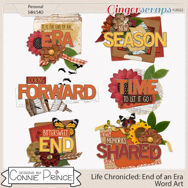 Life Chronicled: End Of An Era - Word Art Pack by Connie Prince