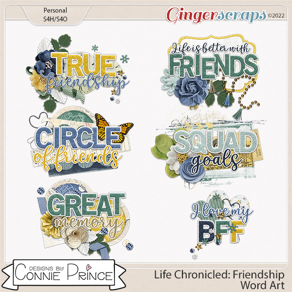 Life Chronicled: Friendship - Word Art Pack by Connie Prince