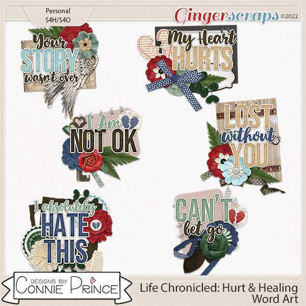 Life Chronicled: Hurt & Healing - Word Art Pack by Connie Prince