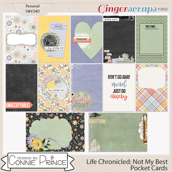 Life Chronicled: Not My Best - Pocket Cards by Connie Prince