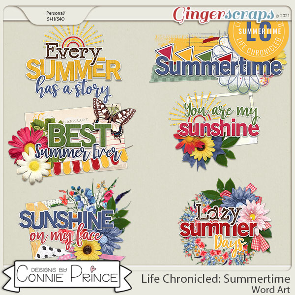 Life Chronicled: Summertime - Word Art Pack by Connie Prince