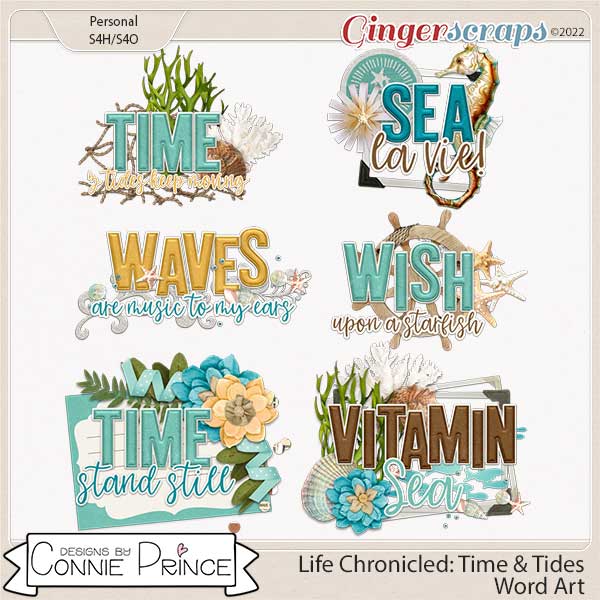 Life Chronicled: Time & Tides - Word Art Pack by Connie Prince