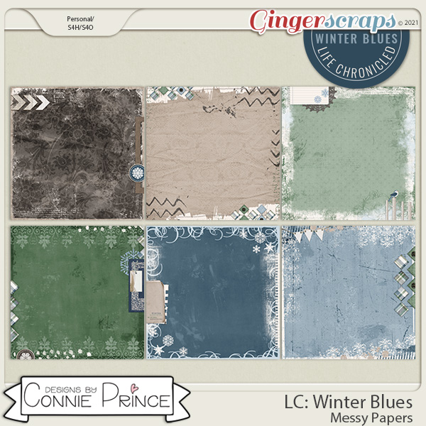 Life Chronicled: Winter Blues - Messy Papers by Connie Prince