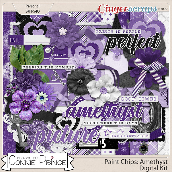 Paint Chips Amethyst - Kit by Connie Prince