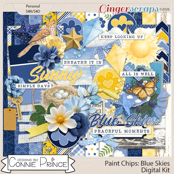 Paint Chips Blue Skies - Kit by Connie Prince