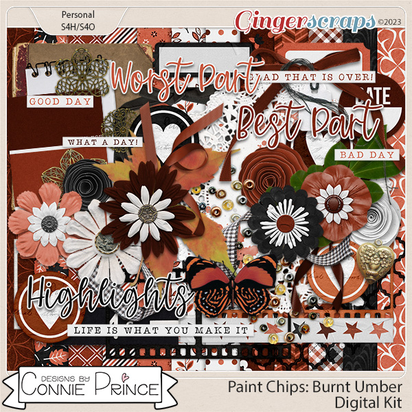 Paint Chips Burnt Umber - Kit by Connie Prince