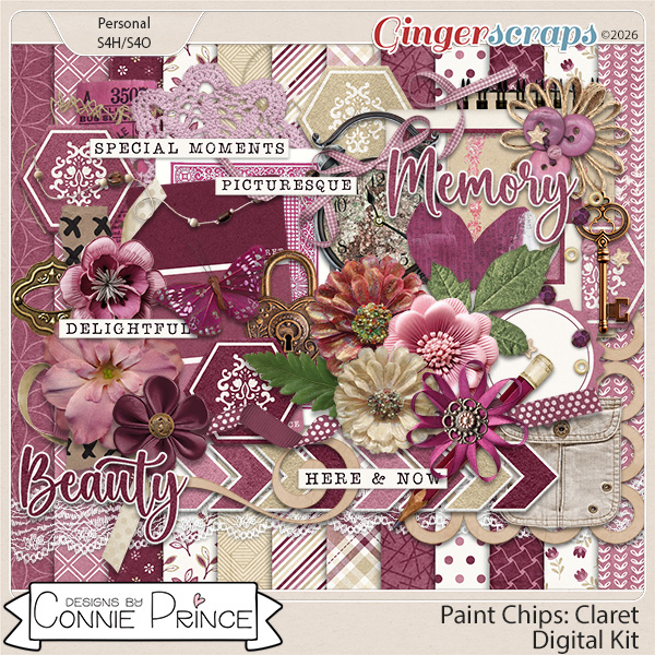 Paint Chips Claret - Kit by Connie Prince