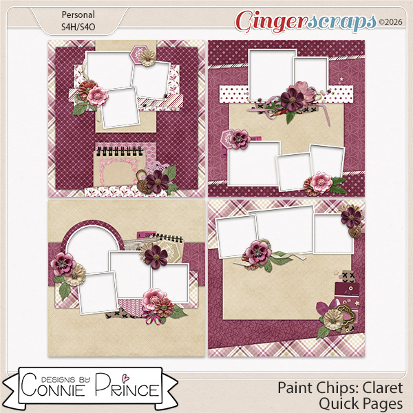 Paint Chips Claret - Quick Pages by Connie Prince