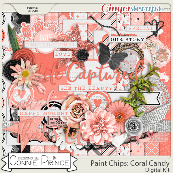 Paint Chips Coral Candy - Kit by Connie Prince