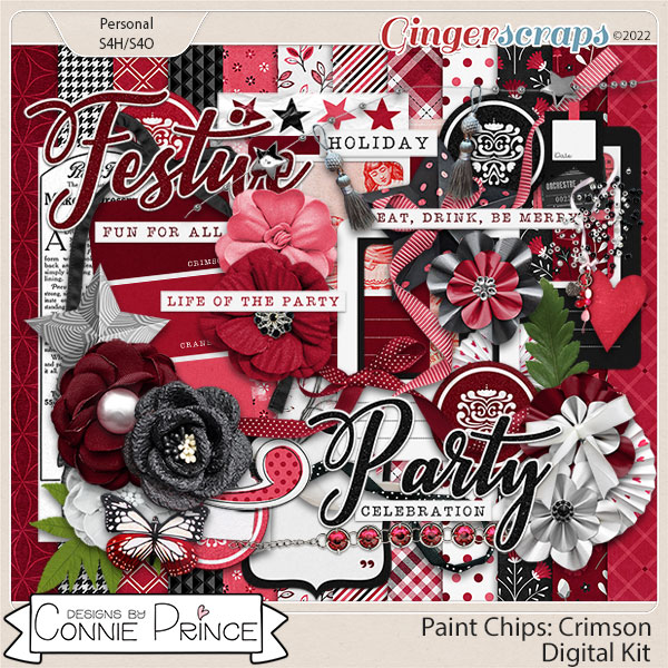 Paint Chips Crimson - Kit by Connie Prince