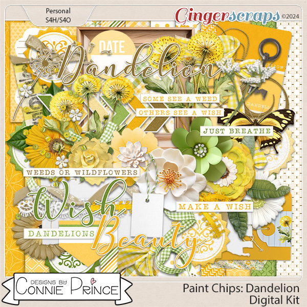 Paint Chips Dandelion - Kit by Connie Prince