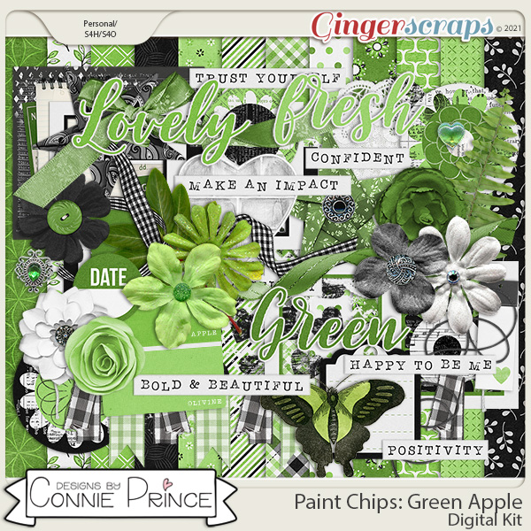 Paint Chips Green Apple - Kit by Connie Prince