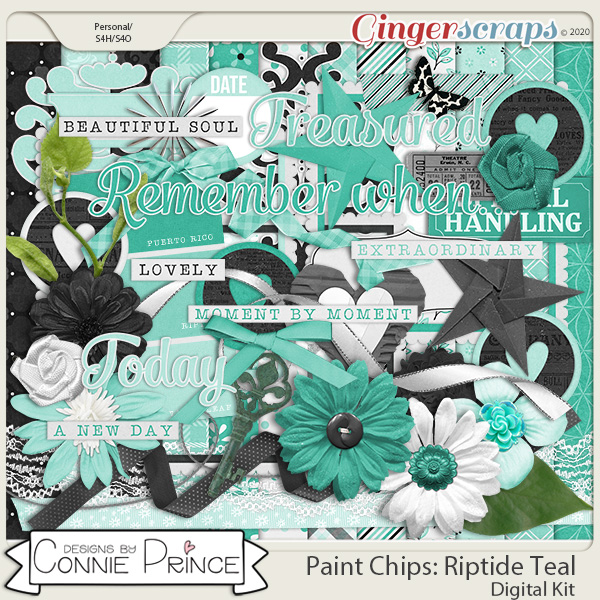 Paint Chips Riptide Teal - Kit by Connie Prince