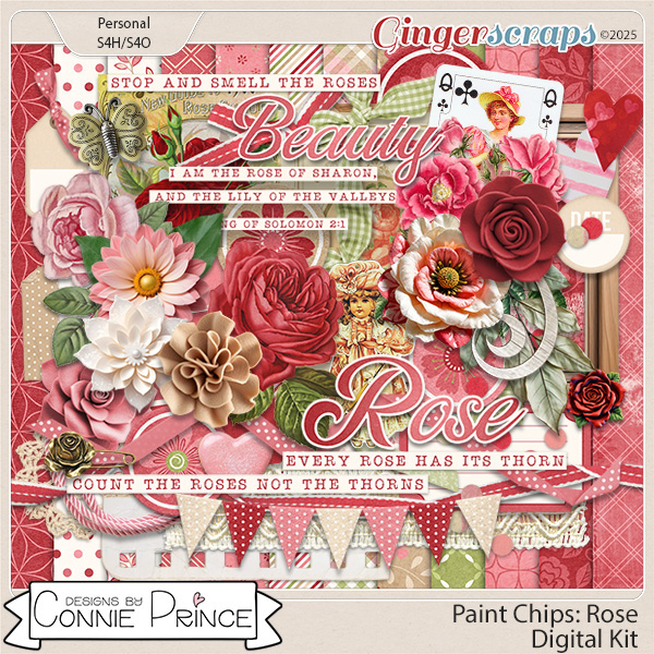 Paint Chips Rose - Kit by Connie Prince