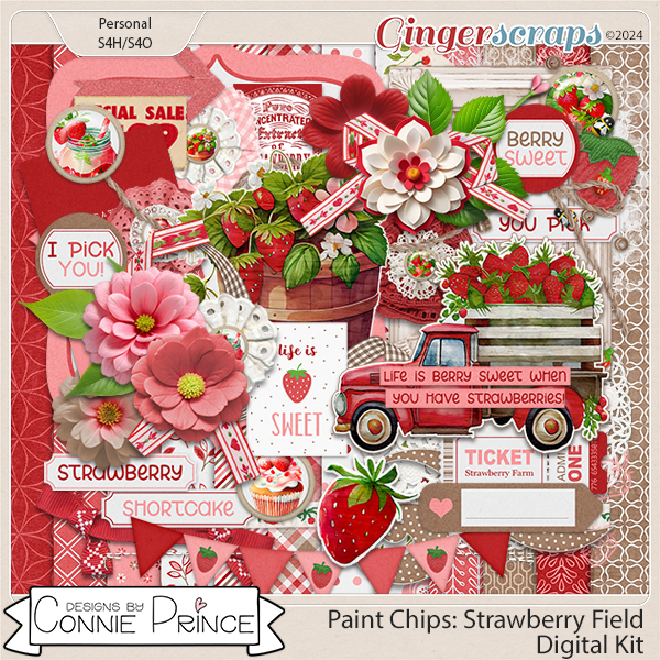 Paint Chips Strawberry Field - Kit by Connie Prince