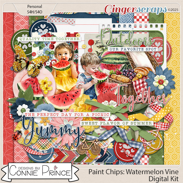 Paint Chips Watermelon Vine - Kit by Connie Prince