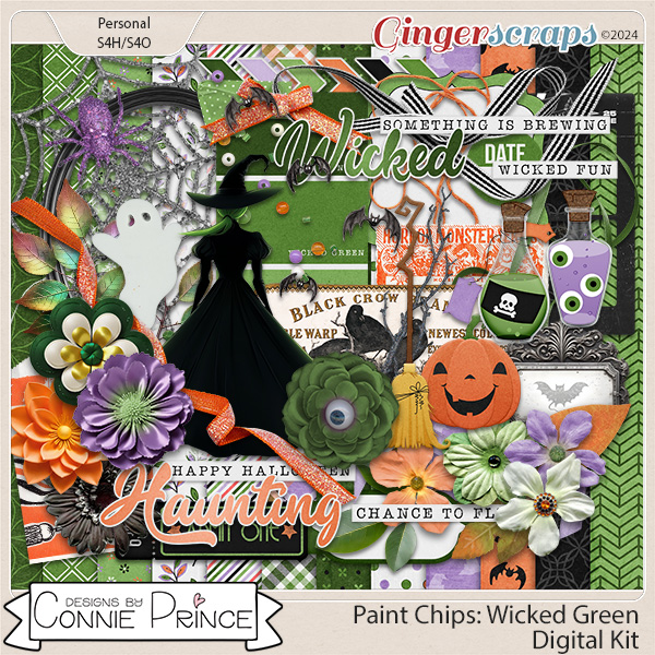 Paint Chips Wicked Green - Kit by Connie Prince