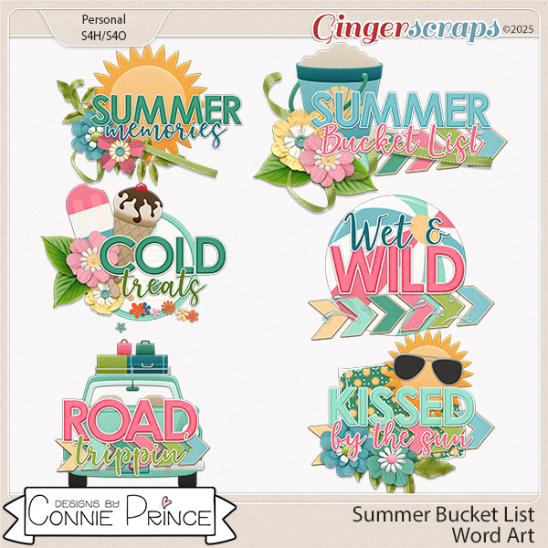 Summer Bucket List - Word Art Pack by Connie Prince
