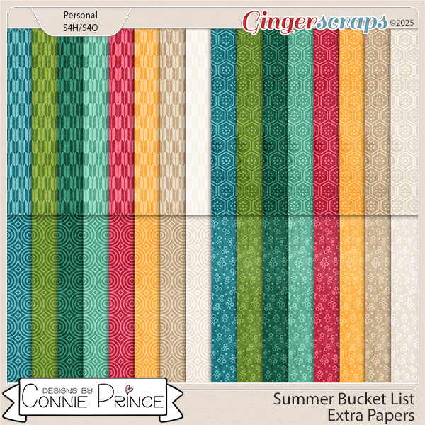 Summer Bucket List - Extra Papers by Connie Prince