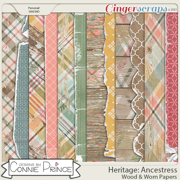 Heritage: Ancestress - Wood & Worn Papers by Connie Prince