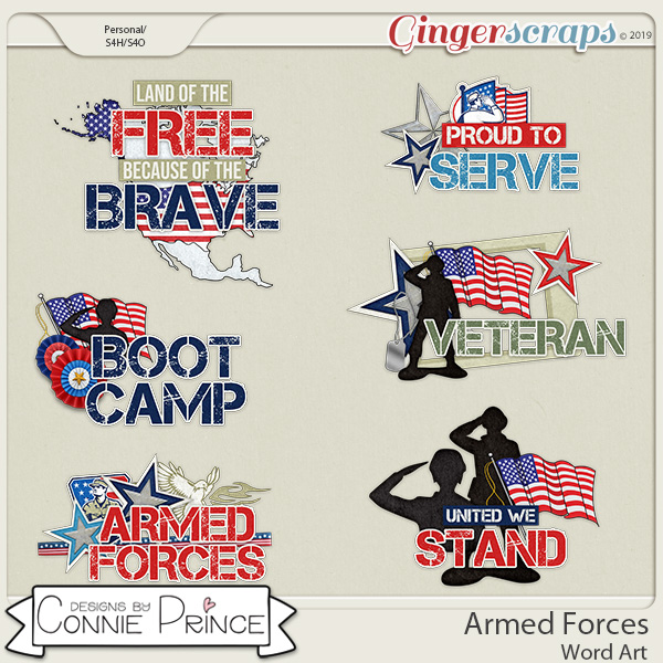 Armed Forces - Word Art Pack by Connie Prince