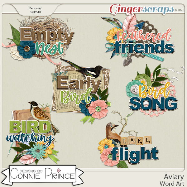 Aviary - Word Art Pack by Connie Prince