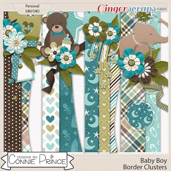 Baby Boy - Border Clusters by Connie Prince