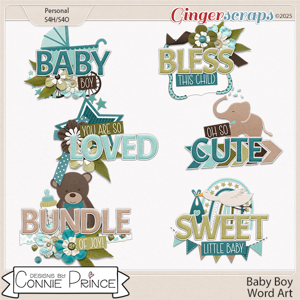 Baby Boy - Word Art Pack by Connie Prince