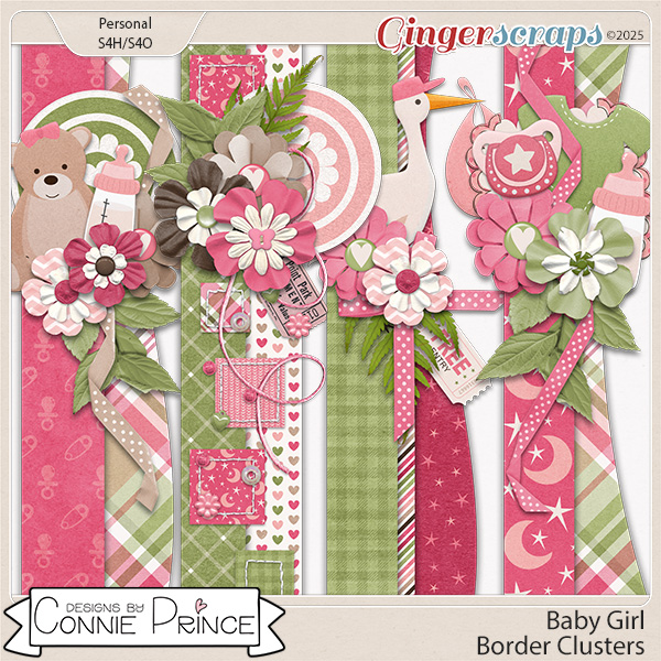 Baby Girl - Border Clusters by Connie Prince