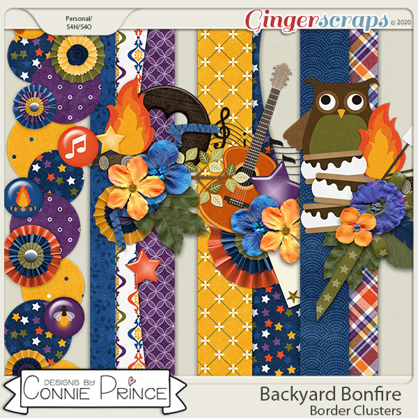 Backyard Bonfire - Border Clusters by Connie Prince