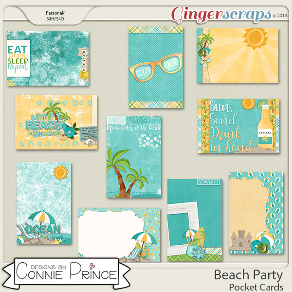 Beach Party - Pocket Cards by Connie Prince